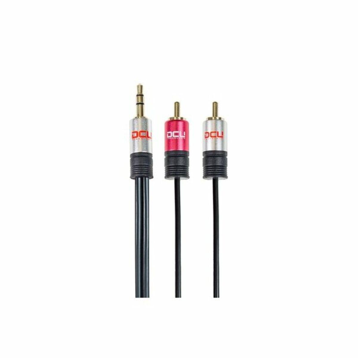 Lydkabel 3,5 mm til 2x RCA - DCU Tecnologic - 3 m