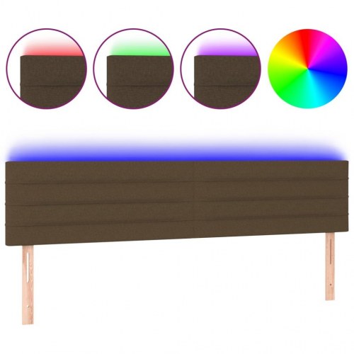 Sengegavl med LED-lys 200 x 5 x 78/88 cm - mørkebrun