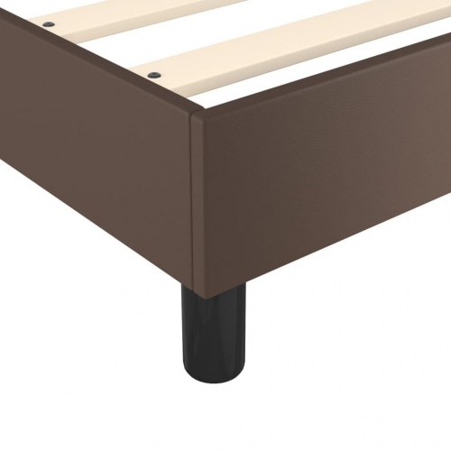 Sengeramme 200x200 cm kunstlæder brun