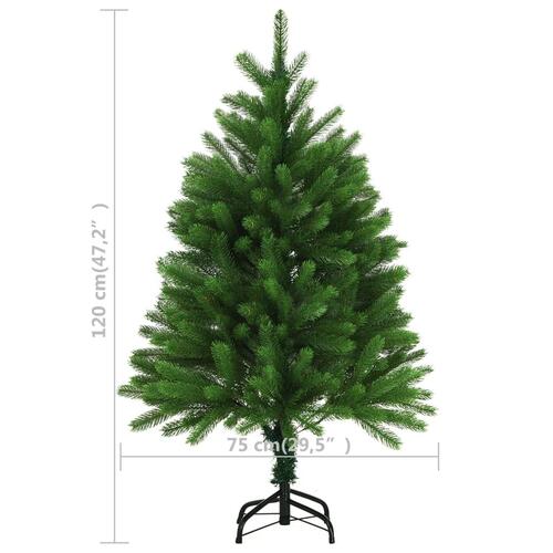 Kunstigt juletræ livagtige nåle 120 cm grøn