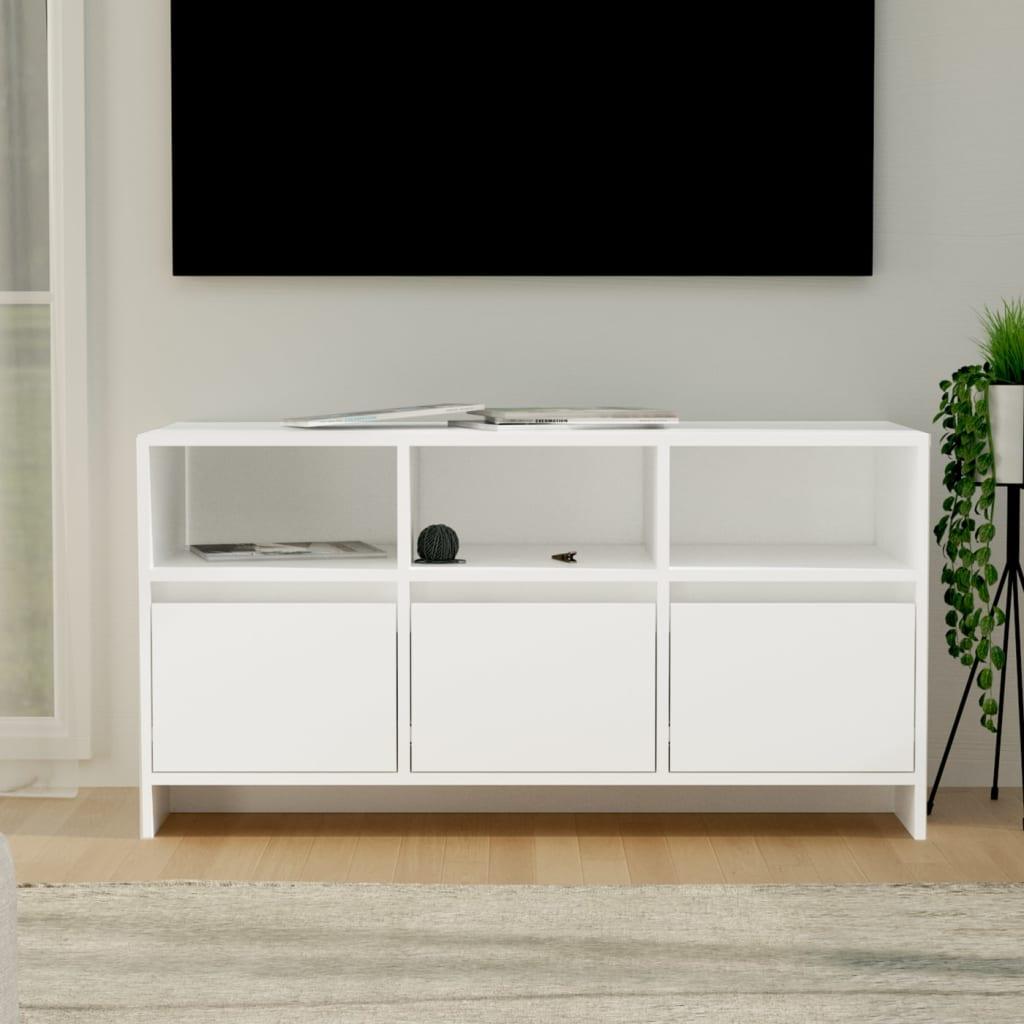 TV-bord i hvid - 102 × 37,5 × 52,5 cm, konstrueret træ