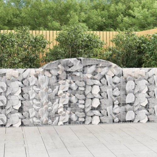 Buede gabionkurve - 8 stk. 300×30×100/120 cm i galvaniseret jern