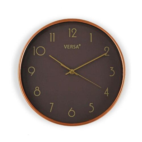 Vægur Gold Plastik (4 x 30 x 30 cm) Brun