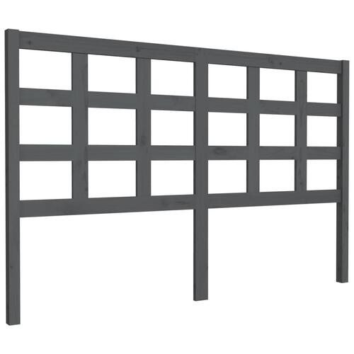 Sengegavl 156x4x100 cm massivt fyrretræ grå