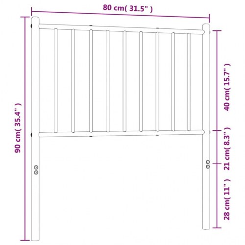 Sengegavl i metal 75 cm - hvid, klassisk udskiftningsgavl
