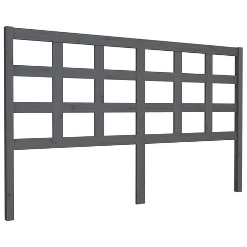 Sengegærde 165,5x4x100 cm massivt fyrretræ grå