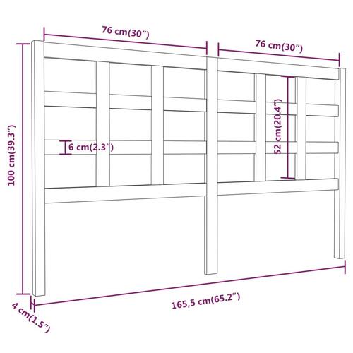 Sengegærde 165,5x4x100 cm massivt fyrretræ grå