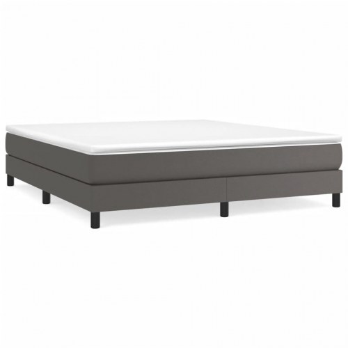 Boxspring sengeramme 180×200 cm i kunstlæder - grå