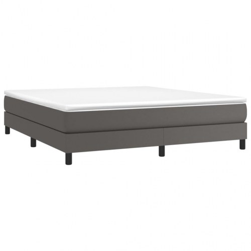 Boxspring sengeramme 180×200 cm i kunstlæder - grå