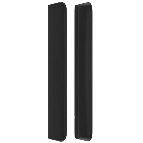 Sengegavl med kanter 103x16x118/128 cm kunstlæder sort