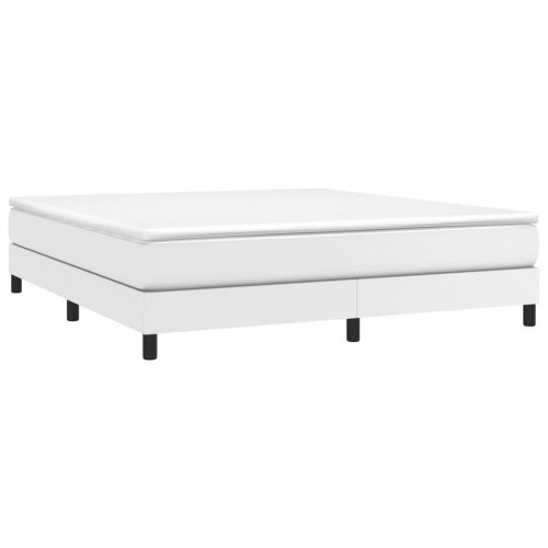 Boxspring sengeramme 180×200 cm i kunstlæder - hvid
