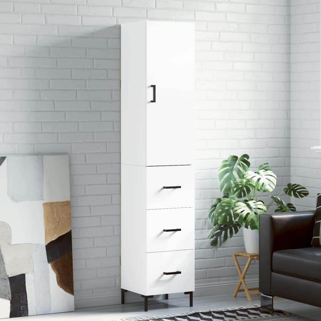 Skab 34,5x34x180 cm konstrueret træ hvid