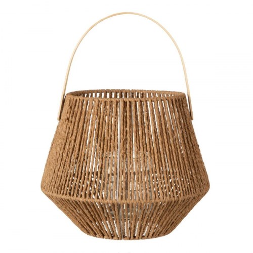 Lanterne i naturflet 33 × 33 × 27 cm - bambus og tov