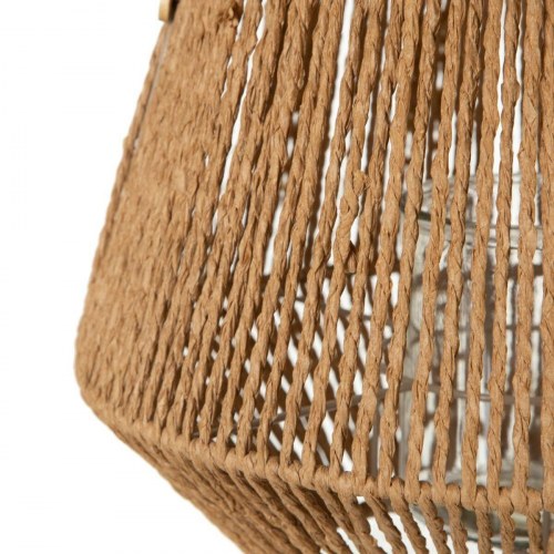 Lanterne i naturflet 33 × 33 × 27 cm - bambus og tov