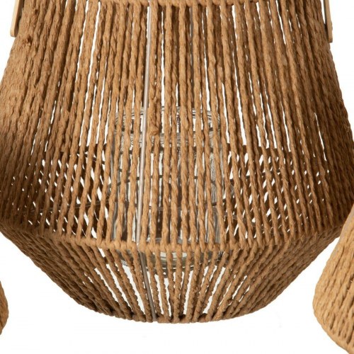 Lanterne i naturflet 33 × 33 × 27 cm - bambus og tov