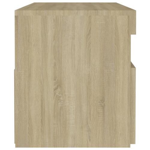 Sengebord med LED-lys 2 stk. 60x35x40 cm sonoma-eg