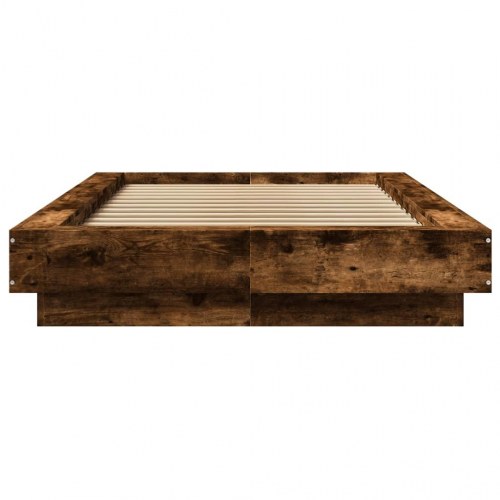 Sengeramme med LED-lys 75 x 190 cm - røget eg