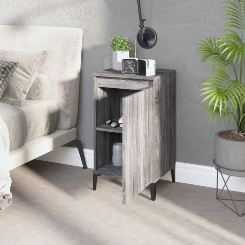 Sengeborde 2 stk. - 40 × 35 × 70 cm i konstrueret træ, grå sonoma-eg