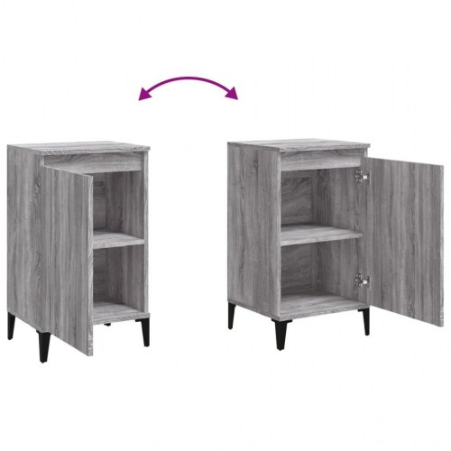 Sengeborde 2 stk. - 40 × 35 × 70 cm i konstrueret træ, grå sonoma-eg