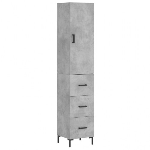 Højskab 34,5 x 34 x 180 cm i konstrueret træ - betongrå