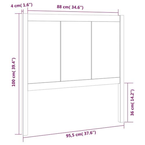 Sengegærde 95,5x4x100 cm massivt fyrretræ sort