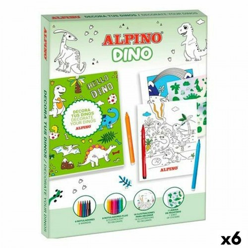 Alpino Dino - kreativt håndværkssæt, multifarvet (6 enheder)