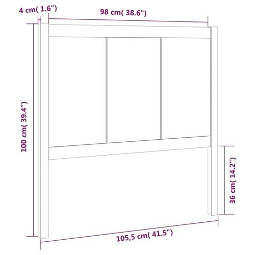 Sengegærde 105,5x4x100 cm massivt fyrretræ