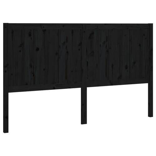 Sengegærde 145,5x4x100 cm massivt fyrretræ sort