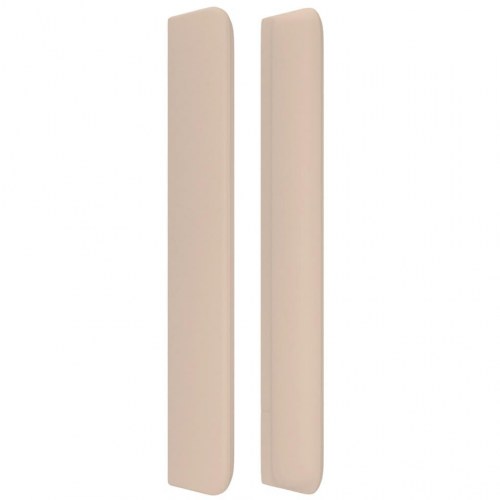 Sengegavl med kanter 163x16x118/128 cm kunstlæder cappuccino