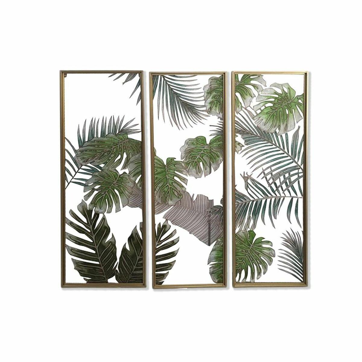 Lærred 3 Dele Tropisk Blad Af En Plante 122 X 3 X 122 Cm
