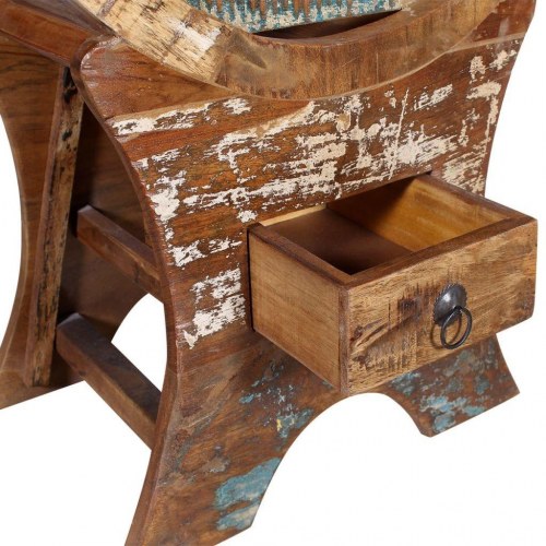 Vinreol til 10 flasker massivt genbrugstræ