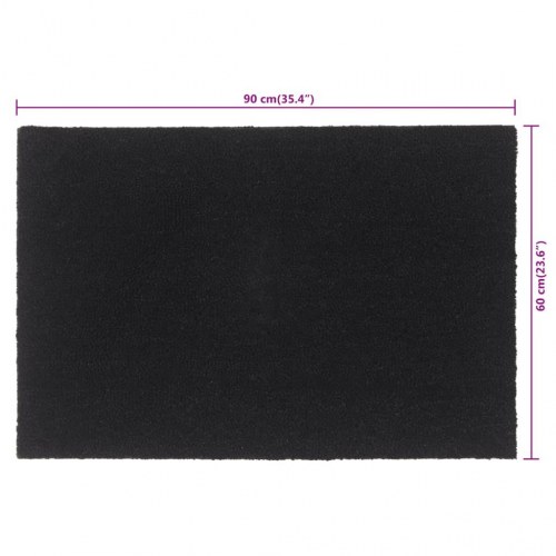 Dørmåtte i coir 60 × 90 cm - sort, skridsikker