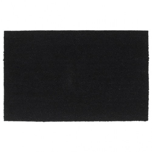 Dørmåtte 50×80 cm - tuftet coir, sort med PVC-bagside