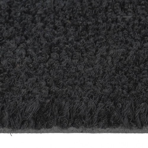 Dørmåtte 50×80 cm - tuftet coir, sort med PVC-bagside