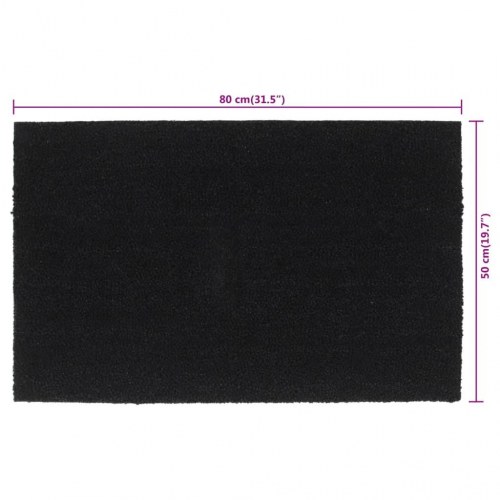 Dørmåtte 50×80 cm - tuftet coir, sort med PVC-bagside