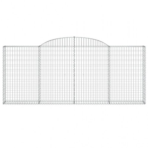 Buede gabionkurve - 2 stk. 300 × 30 × 120/140 cm i galvaniseret jern