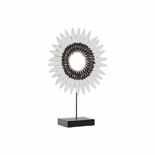 Dekorativ figur i jern og muslinger - 40 x 12 x 56 cm, sort/beige