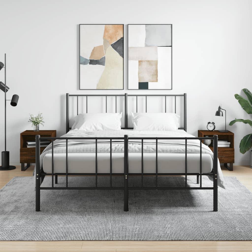 Sengeborde 2 Stk 40x35x475 Cm Konstrueret Træ Brunt Egetræ
