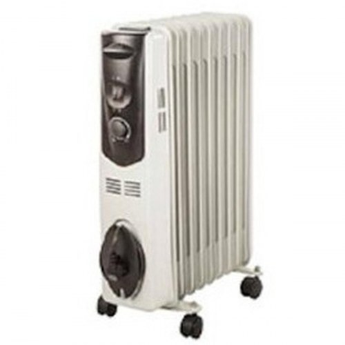S&P SAHARA 1503 olieradiator 9 kamre - 2000 W, hvid/sort