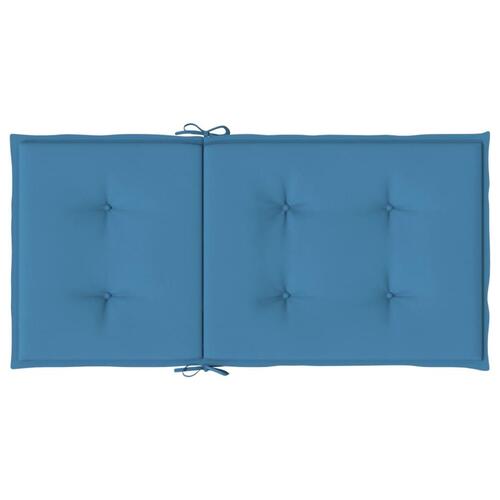 Stolehynder med lav ryg 2 stk. 100x50x4 cm stof blå