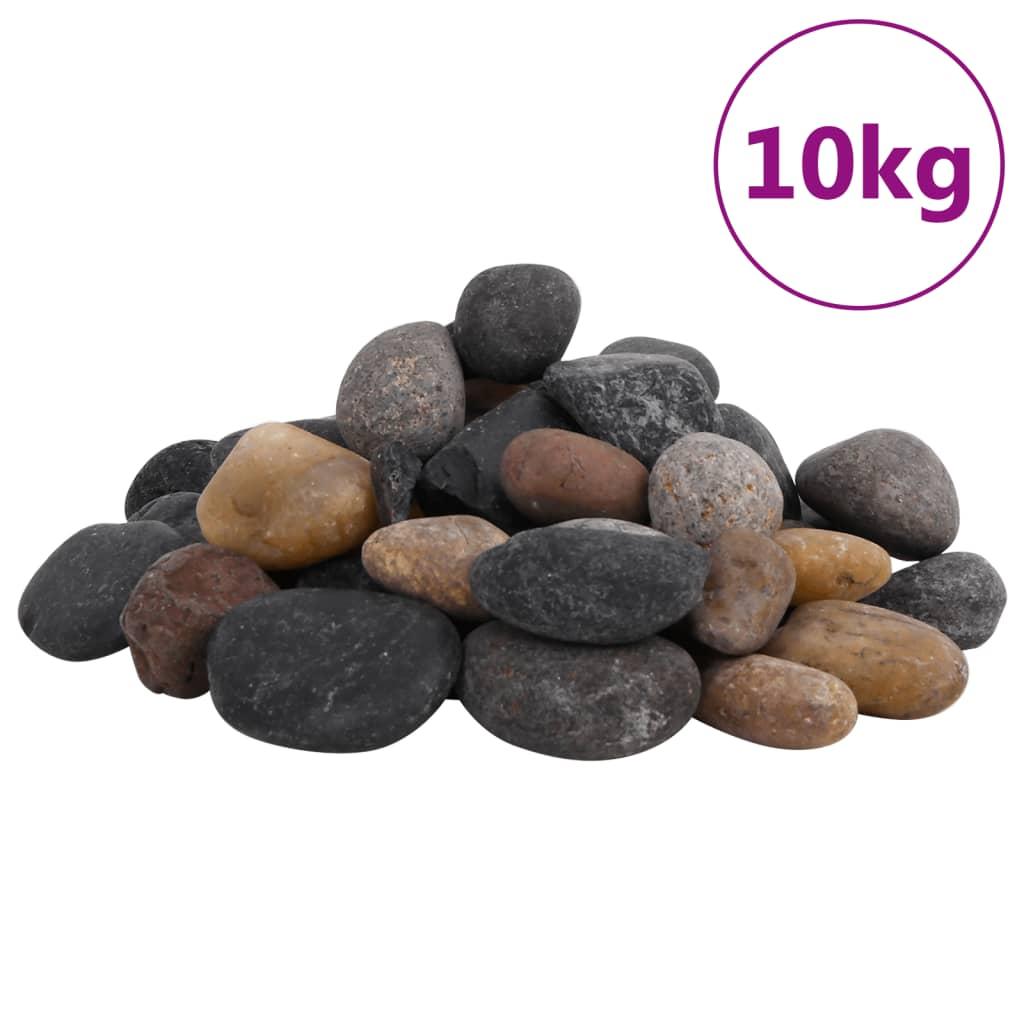 Polerede småsten 10 kg 5-8 cm flerfarvet