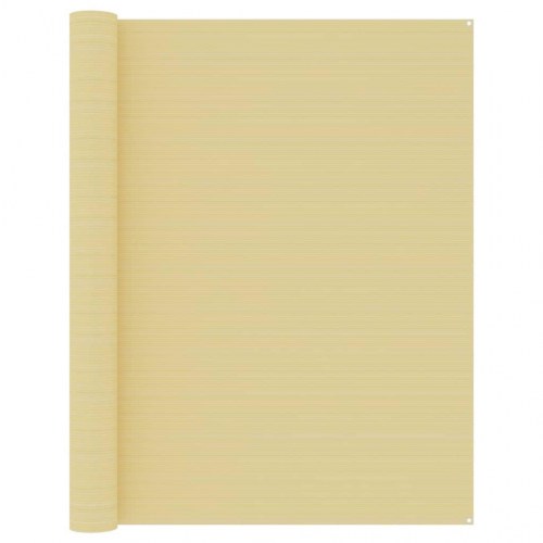 Telttæppe 250 × 500 cm - beige HDPE, med hjørneøjer