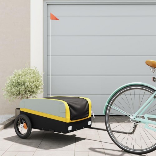 Cykelanhænger 30 kg - jern, sort/gul