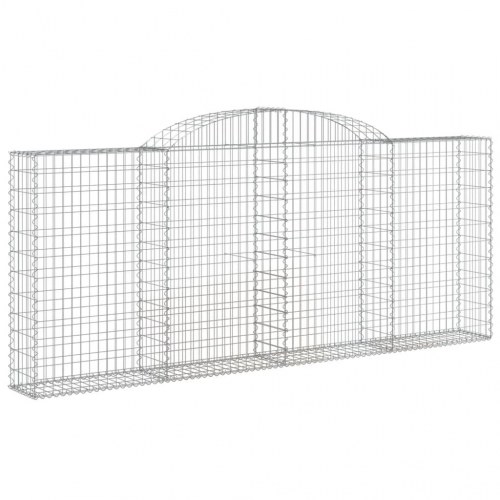 Buede gabionkurve - 4 stk. 300×30×120/140 cm i galvaniseret jern