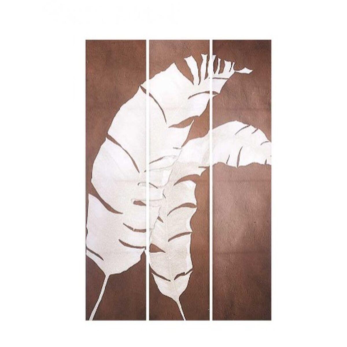 Sammenfoldelig Skærm Hvid Brun Lærred 122 X 2 5 X 180 Cm