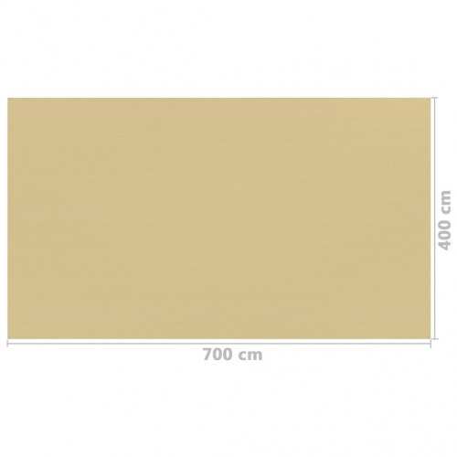 Telttæppe 400 × 700 cm - beige HDPE til camping og terrasse