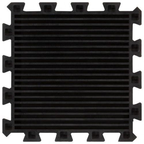 Gulvmåtter 9 stk. 30x30 cm 16 mm gummi sort