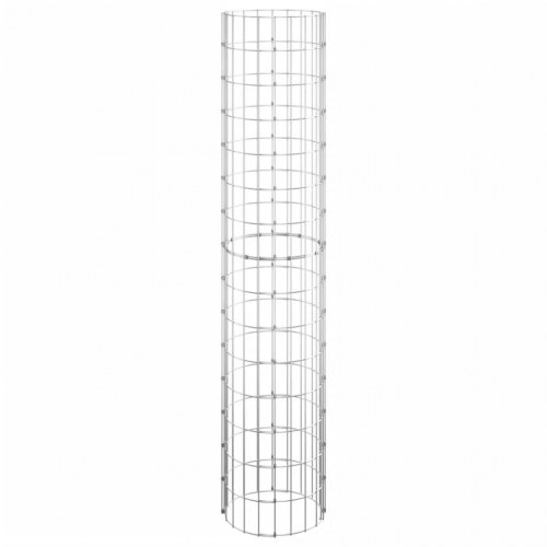 Rundt gabion-havebede 3 stk. Ø30x150 cm galvaniseret stål