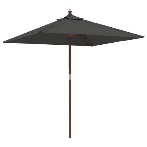 Haveparasol med træstang 198x198x231 cm antracitgrå