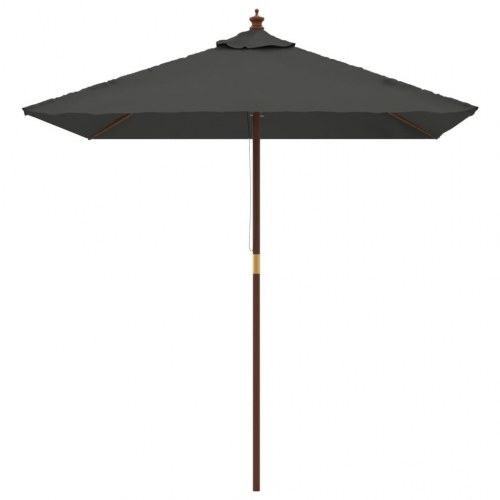 Haveparasol med træstang 198x198x231 cm antracitgrå